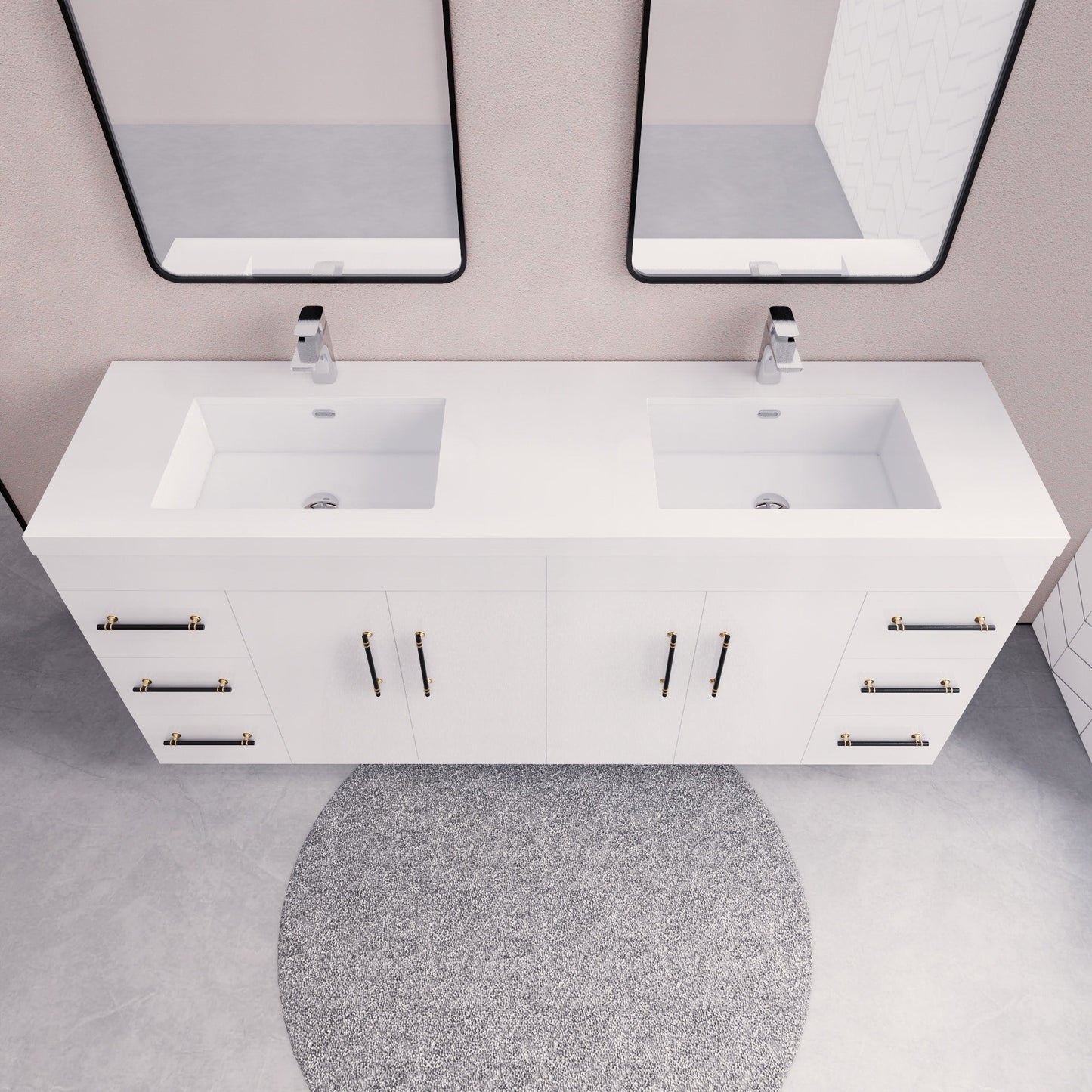 Mobile lavabo indipendente Eliza da 72'' con doppio lavabo