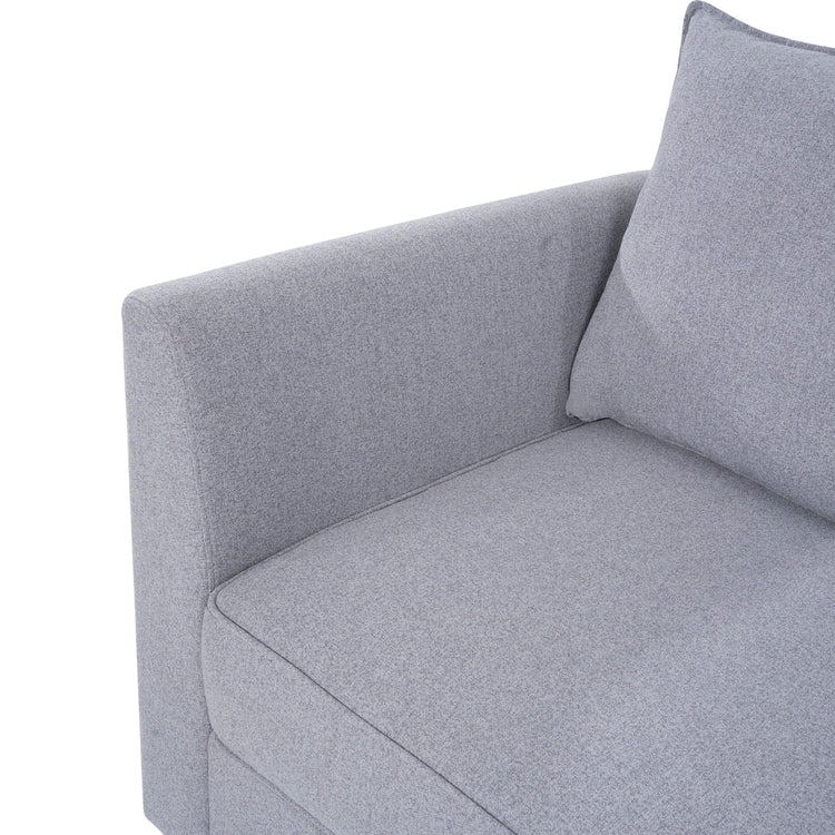 Divano modulare a 3 pezzi con seduta morbida e confortevole, divano in lino con robusta struttura in legno, ideale per piccoli spazi