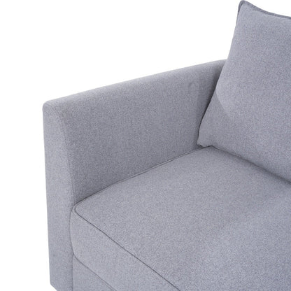 Divano modulare a 3 pezzi con seduta morbida e confortevole, divano in lino con robusta struttura in legno, ideale per piccoli spazi