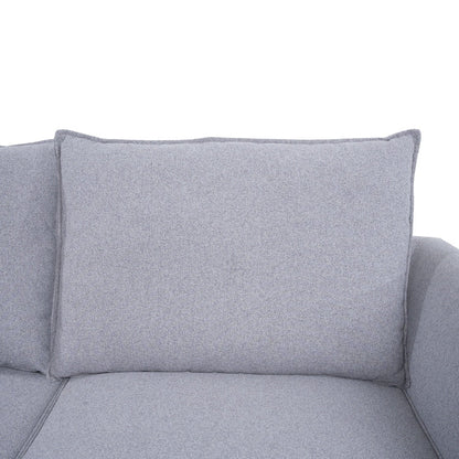 Divano modulare a 3 pezzi con seduta morbida e confortevole, divano in lino con robusta struttura in legno, ideale per piccoli spazi