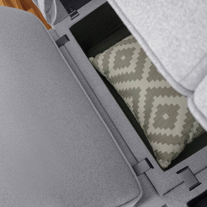 Divano modulare a 3 pezzi con seduta morbida e confortevole, divano in lino con robusta struttura in legno, ideale per piccoli spazi