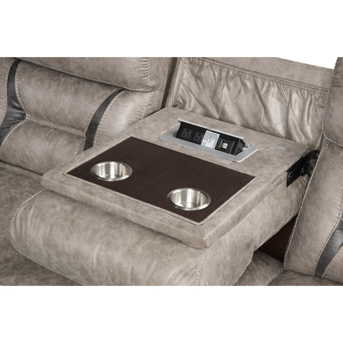 Divano reclinabile manuale Roundhill Furniture Elkton con consolle portaoggetti