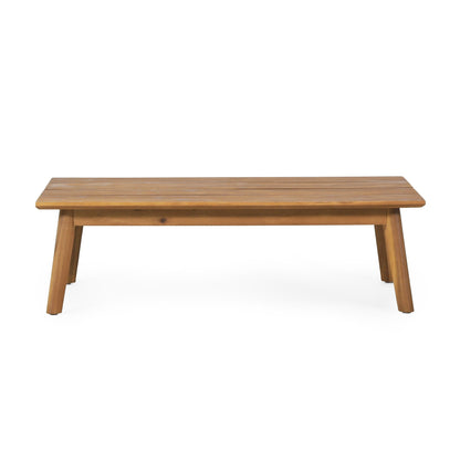 Set da esterno Ellendale Outdoor Acacia Wood da 4 posti con cuscino di Christopher Knight Home