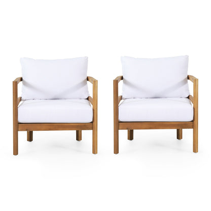 Sedie da esterno in legno di acacia Ellendale con cuscino di Christopher Knight Home