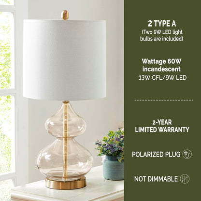 Lampada da tavolo in vetro curvato Ellipse Gourd, set da 2