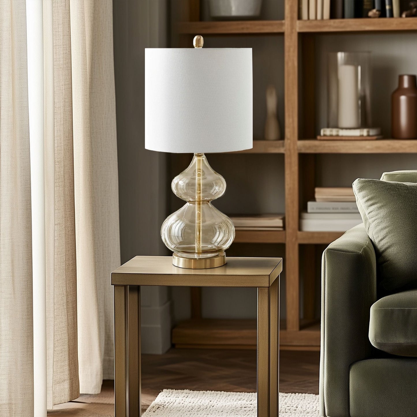 Lampada da tavolo in vetro curvato Ellipse Gourd, set da 2