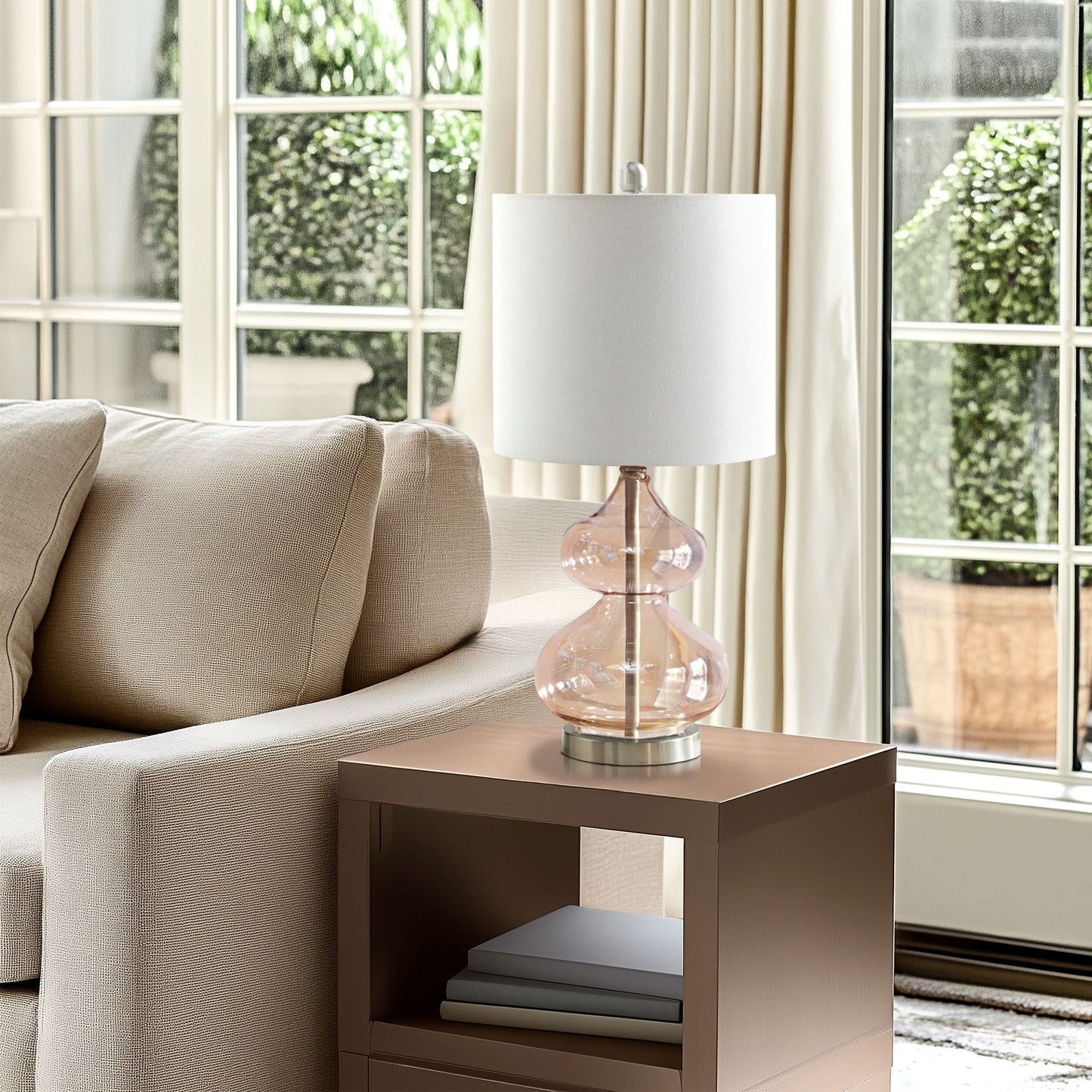 Lampada da tavolo in vetro curvato Ellipse Gourd, set da 2