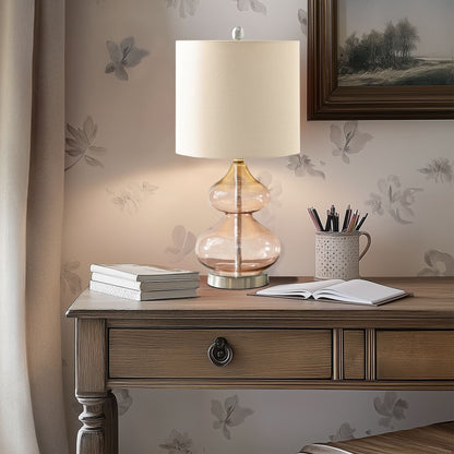 Lampada da tavolo in vetro curvato Ellipse Gourd, set da 2