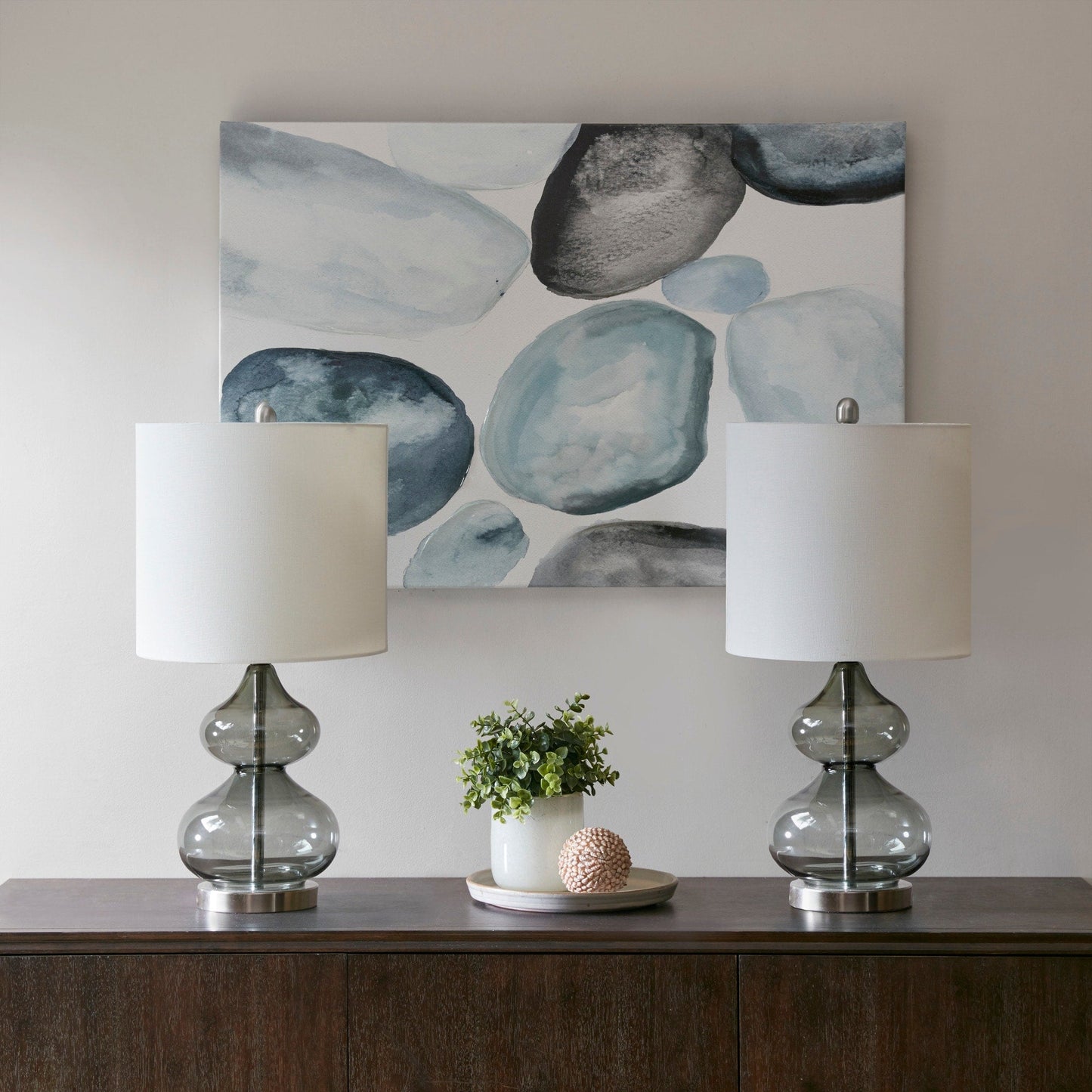 Lampada da tavolo in vetro curvato Ellipse Gourd, set da 2