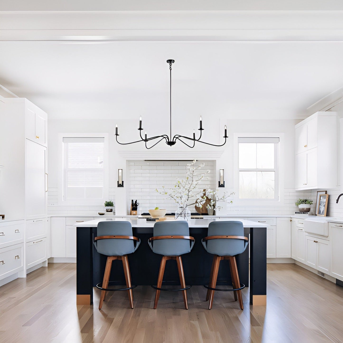 Lampadario minimalista francese classico a 6 luci con illuminazione a candela