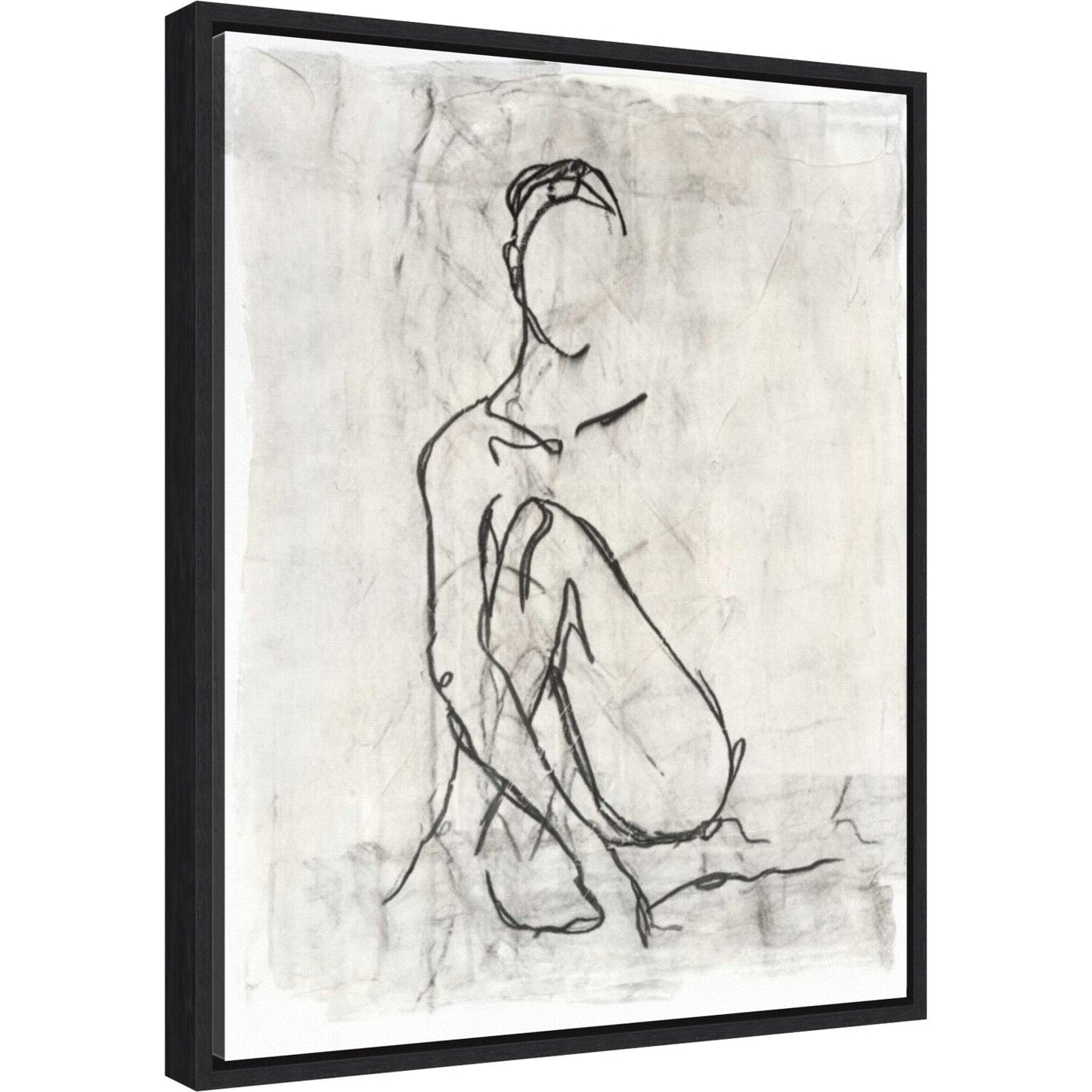 Stampa artistica da parete su tela incorniciata "Abbellished Nude Contour Sketch II" di Ethan Harper