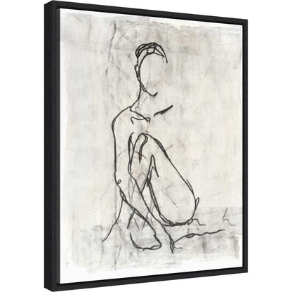 Stampa artistica da parete su tela incorniciata "Abbellished Nude Contour Sketch II" di Ethan Harper