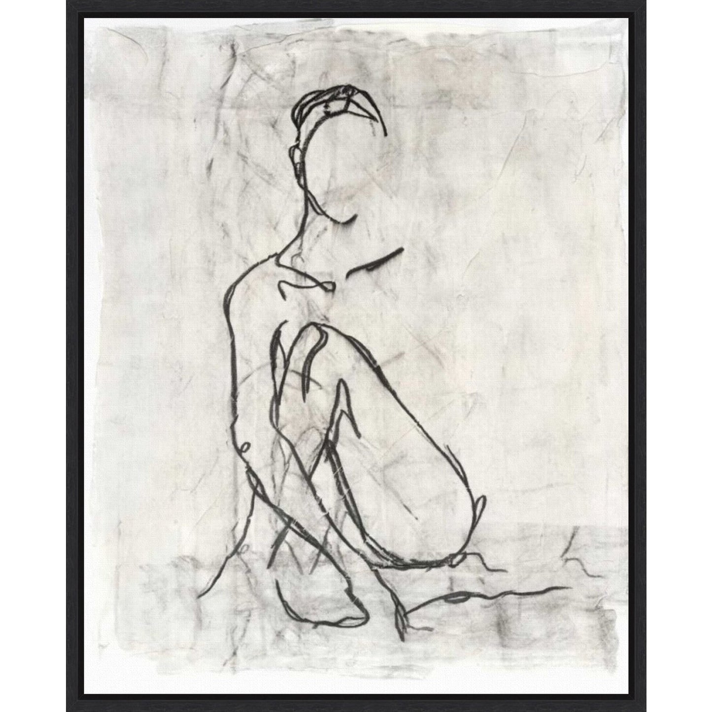Stampa artistica da parete su tela incorniciata "Abbellished Nude Contour Sketch II" di Ethan Harper