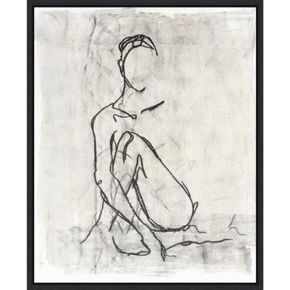Stampa artistica da parete su tela incorniciata "Abbellished Nude Contour Sketch II" di Ethan Harper