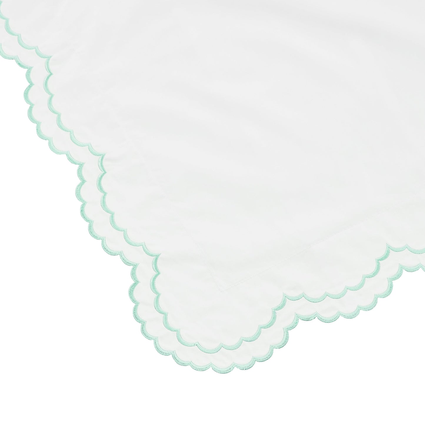 Set copripiumino matrimoniale e federa in percalle di cotone fresco ricamato