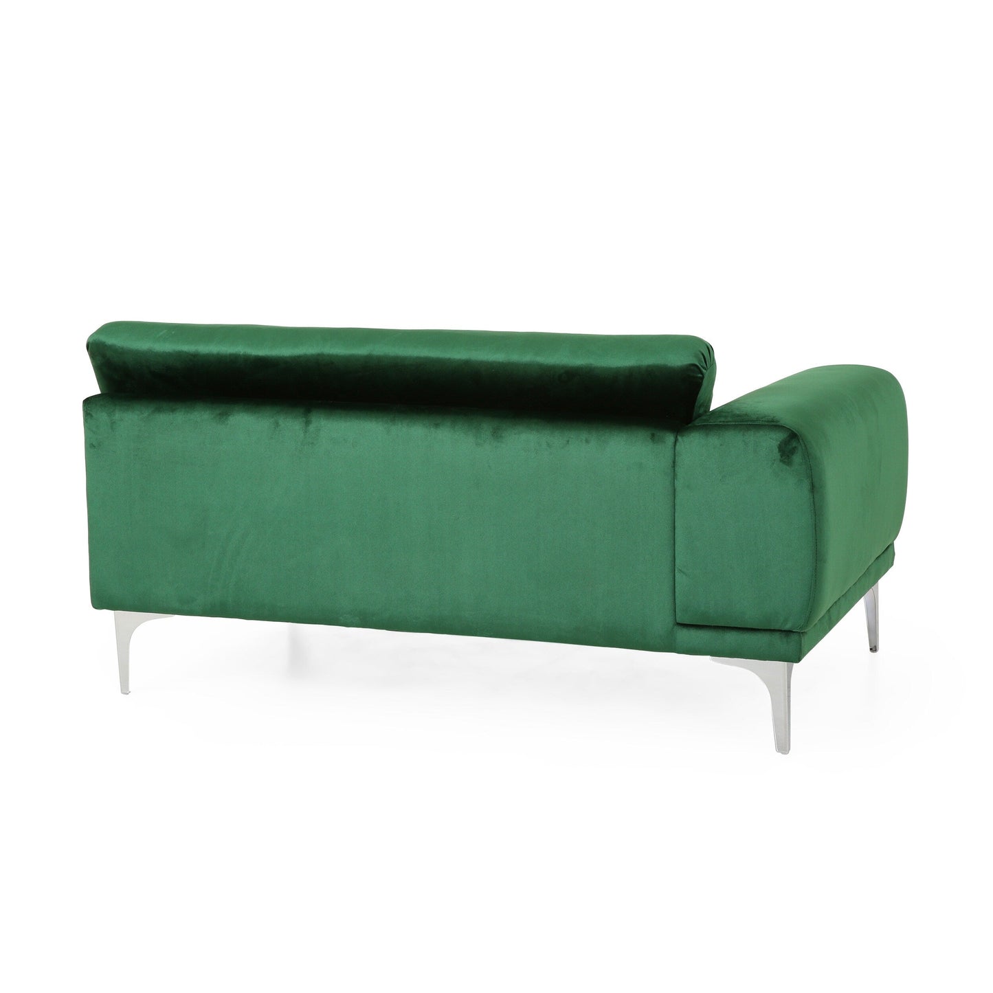 Divano Emerald Modern 111 in velluto a 4 posti con gambe in metallo e robusta struttura in legno per soggiorno
