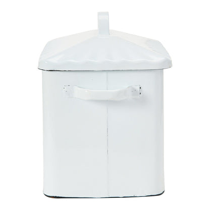 Scatola per il pane in metallo smaltato con messaggio sul pane