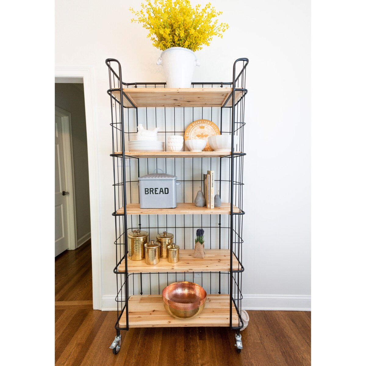 Scatola per il pane in metallo smaltato con messaggio sul pane