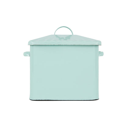 Scatola per il pane in metallo smaltato con messaggio sul pane