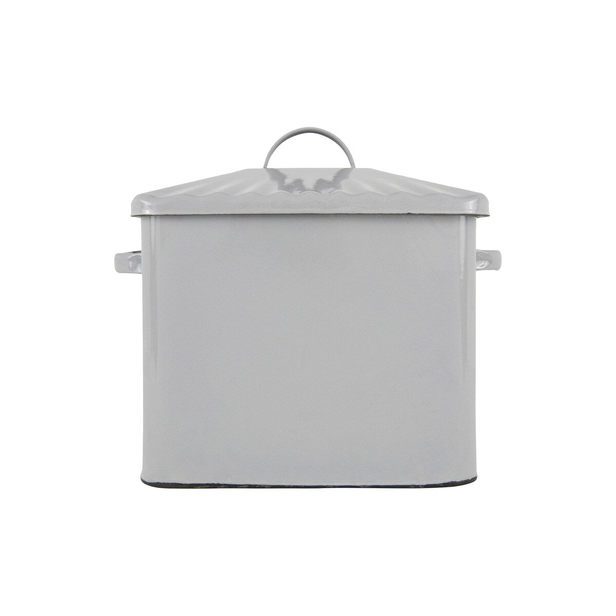 Scatola per il pane in metallo smaltato con messaggio sul pane