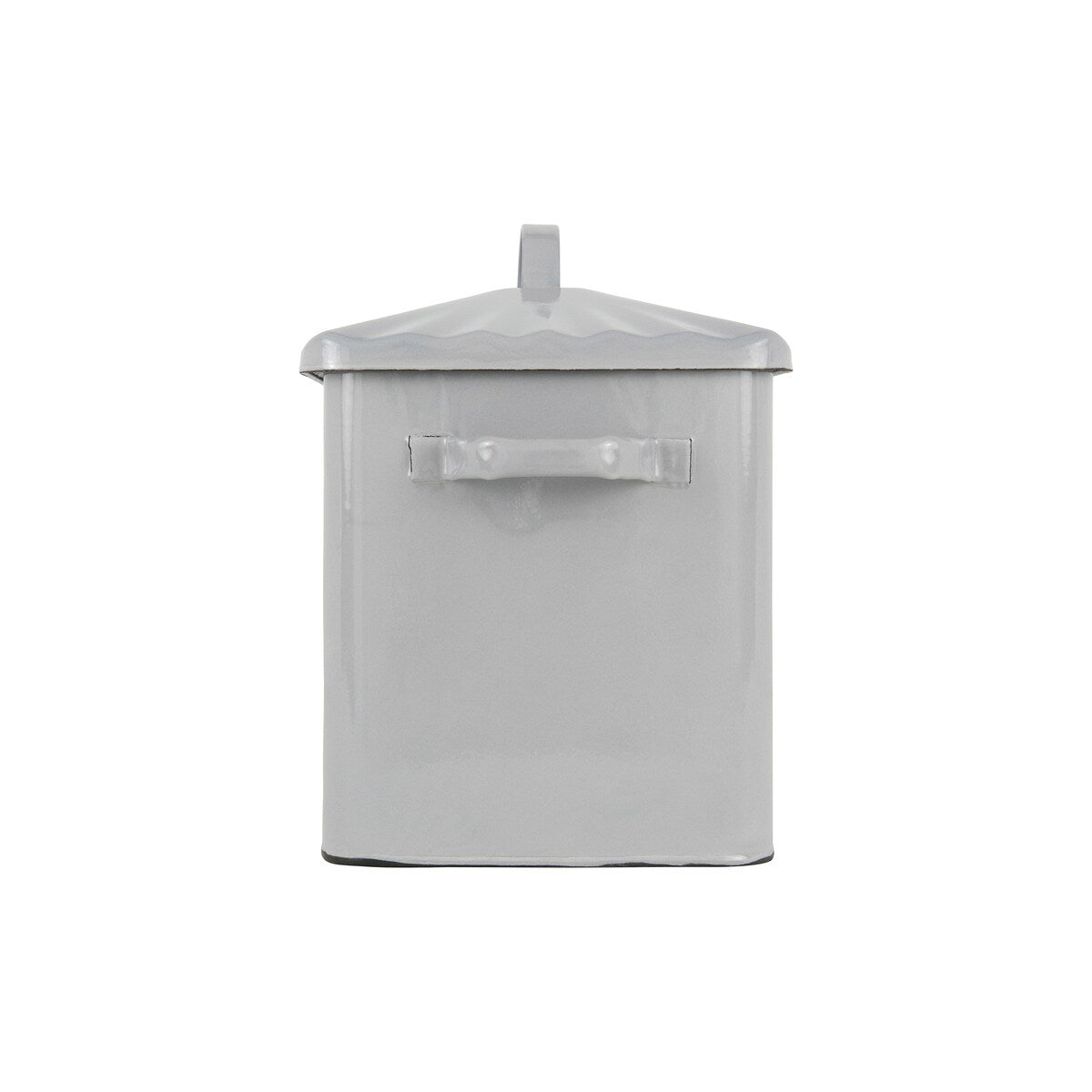 Scatola per il pane in metallo smaltato con messaggio sul pane