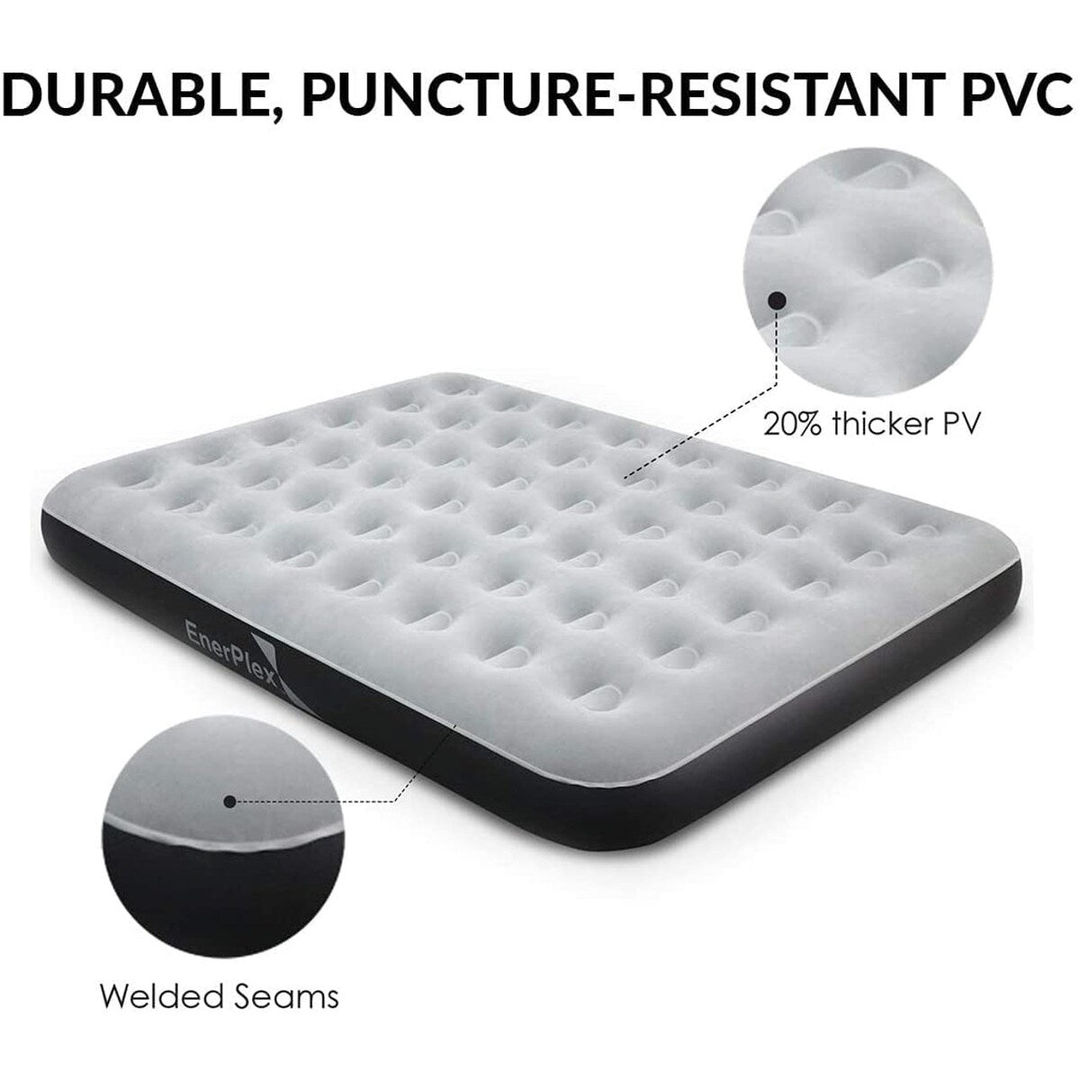 Materasso ad aria EnerPlex Never-Leak Camping Series con pompa - Queen