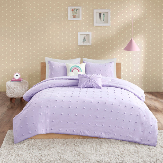Set di piumoni Ensley in cotone jacquard con pompon di Intelligent Design Kids