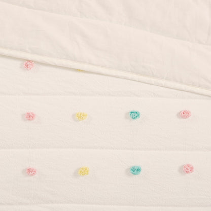 Set trapunta in cotone jacquard con pompon Ensley di Intelligent Design Kids e cuscini