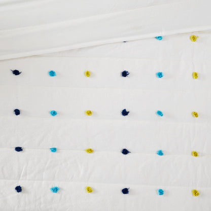 Set trapunta in cotone jacquard con pompon Ensley di Intelligent Design Kids e cuscini