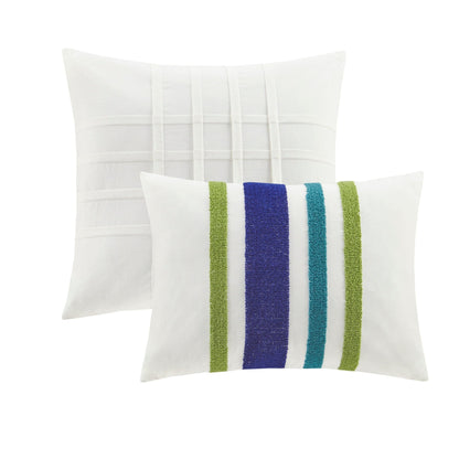 Set trapunta in cotone jacquard con pompon Ensley di Intelligent Design Kids e cuscini