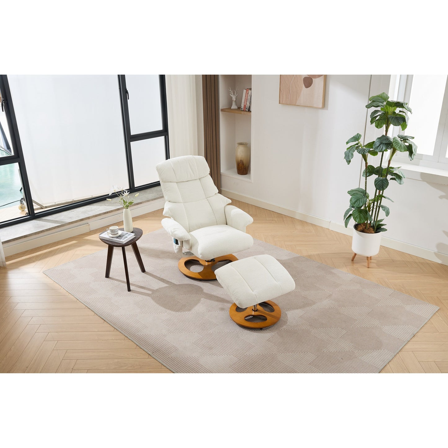 Poltrona reclinabile ergonomica con pouf