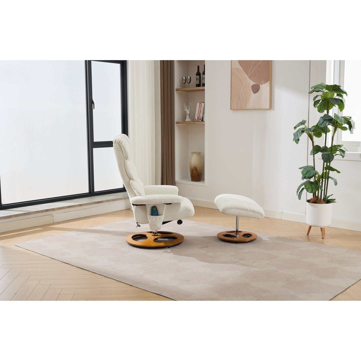Poltrona reclinabile ergonomica con pouf