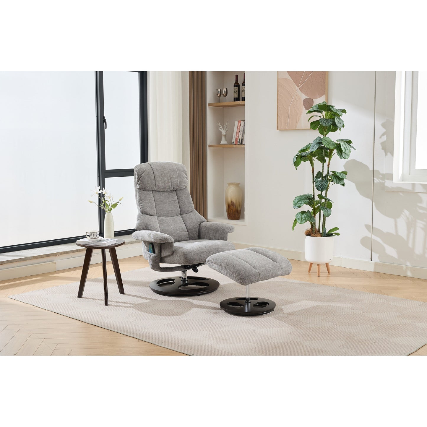 Poltrona reclinabile ergonomica con pouf