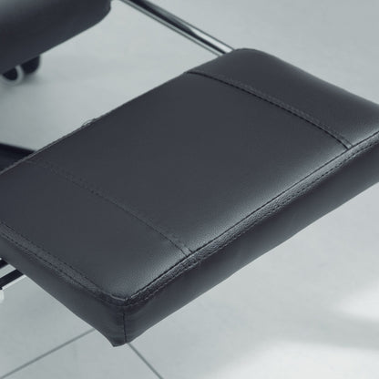 Sedia da ufficio ergonomica con massaggio vibrante e girevole, schienale reclinabile, altezza regolabile e poggiapiedi retrattile