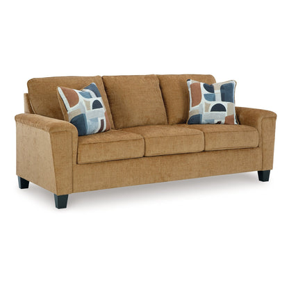 Divano Erin, 2 cuscini decorativi, 89 pollici in morbido poliestere marrone chiaro