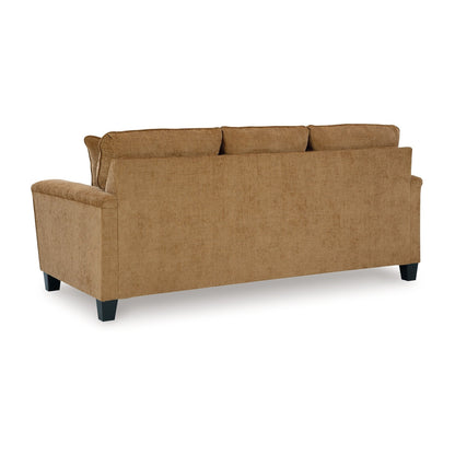 Divano Erin, 2 cuscini decorativi, 89 pollici in morbido poliestere marrone chiaro