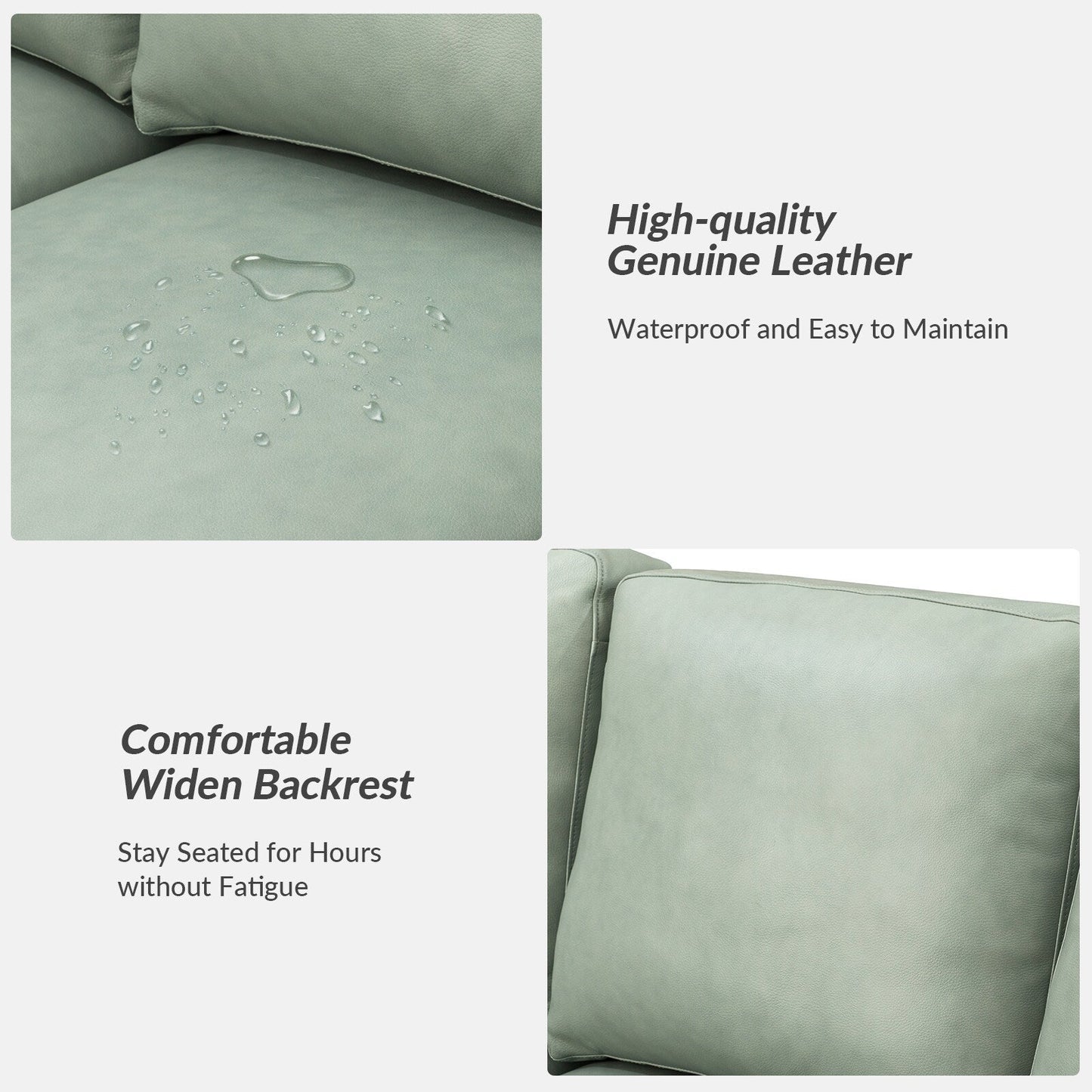 Divano Ernando 83.46 in vera pelle con braccioli e cuscini quadrati