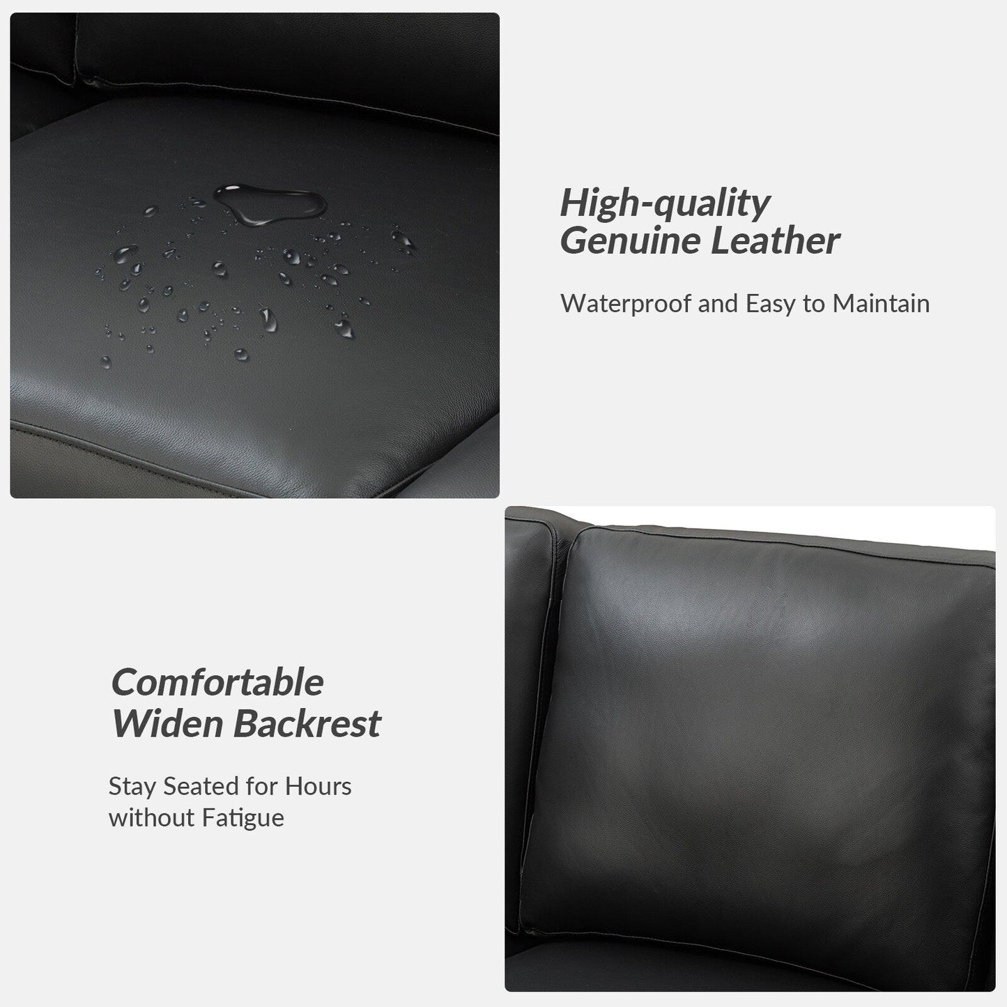 Divano Ernando 83.46 in vera pelle con braccioli e cuscini quadrati