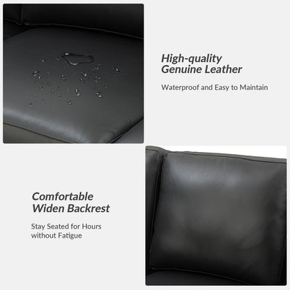 Divano Ernando 83.46 in vera pelle con braccioli e cuscini quadrati