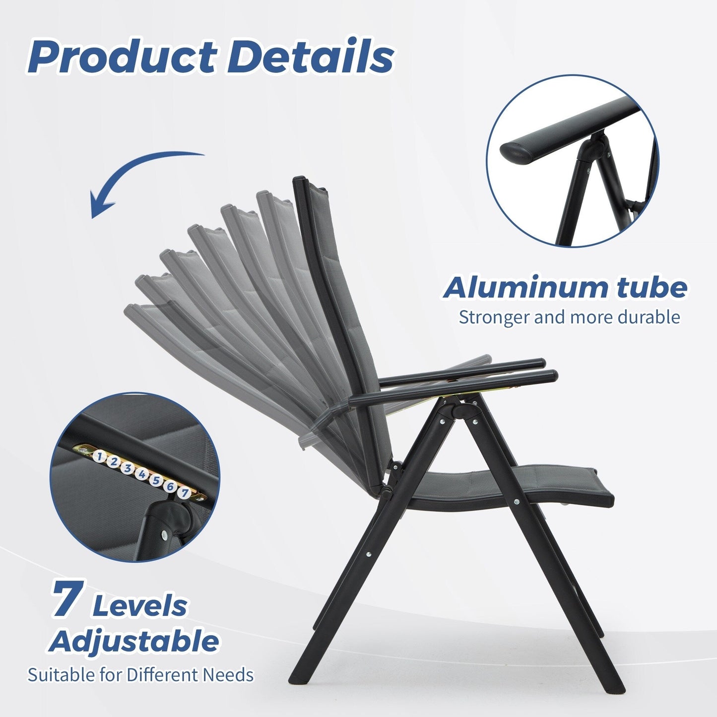 Set da pranzo versatili per esterni con sedie girevoli/pieghevoli e tavolo con doghe in acciaio e set da pranzo in HDPE per giardini e patii