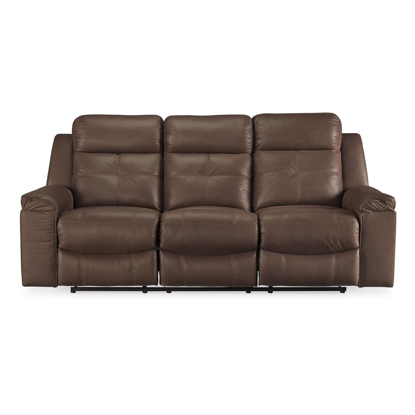 Divano reclinabile manuale Eslo, in finta pelle scamosciata marrone caffè, poliestere, 88 pollici