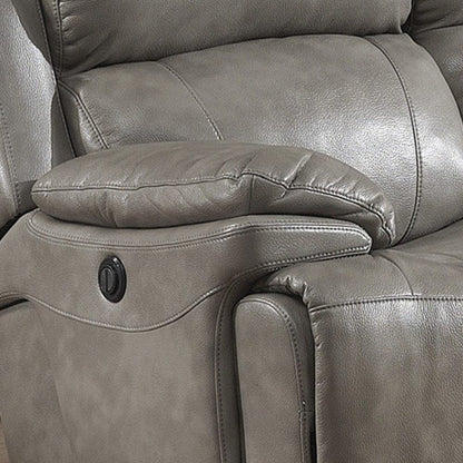 Divano reclinabile elettrico contemporaneo in pelle italiana Estella Grey