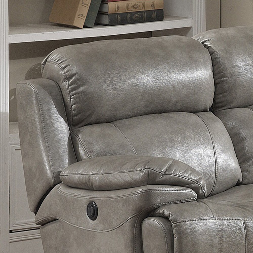 Divano reclinabile elettrico contemporaneo in pelle italiana Estella Grey