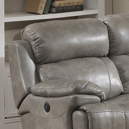 Divano reclinabile elettrico contemporaneo in pelle italiana Estella Grey