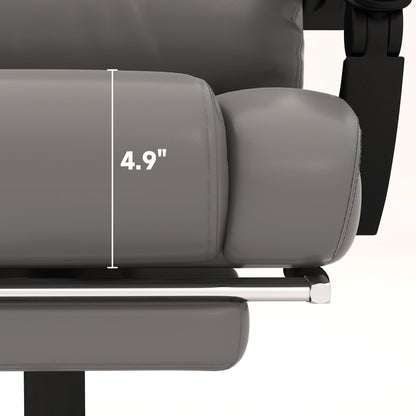 Sedia da scrivania in pelle direzionale con massaggio a 6 punti, altezza regolabile, schienale reclinabile, poggiapiedi e telecomando