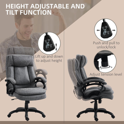 Poltrona da ufficio con schienale regolabile, massaggio direzionale, poltrona girevole, riscaldamento lombare e telecomando