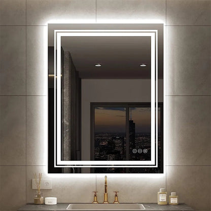 Specchio da bagno extra large con illuminazione a LED, antiappannamento, 3 colori