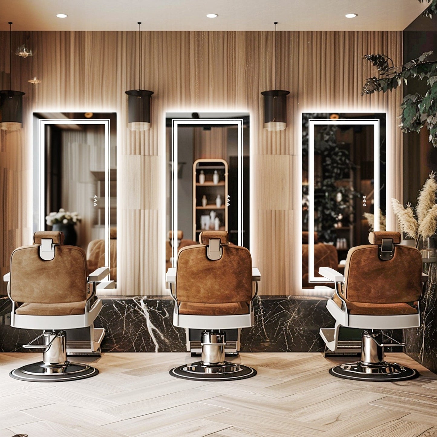 Specchio da bagno extra large con illuminazione a LED, antiappannamento, 3 colori