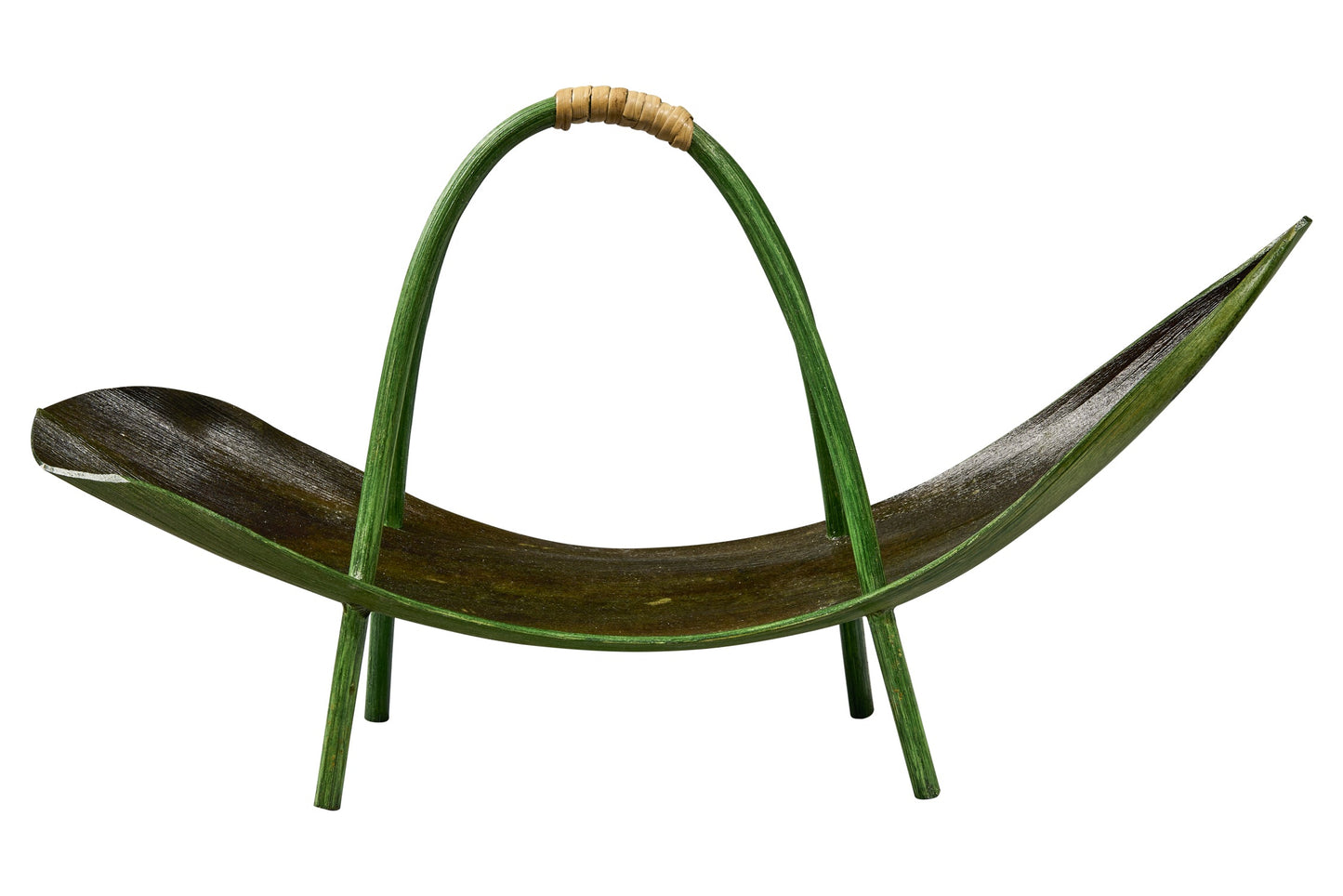 Vassoio - Foglia Di Banano Con Manico Verde