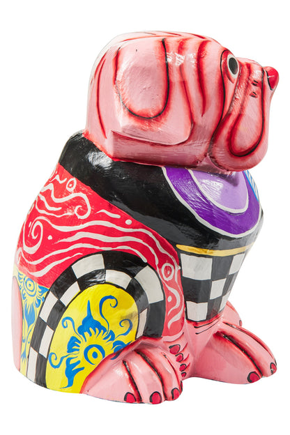 Popart-Bulldog Rosa Giallo Nero